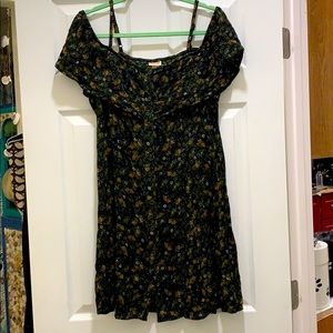 Mossimo Target Green Floral Off Shoulder Dress